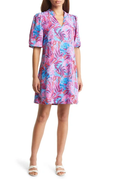 Shop Lilly Pulitzer Arcelle Puff Sleeve Dress In Ruby Red Wild Times