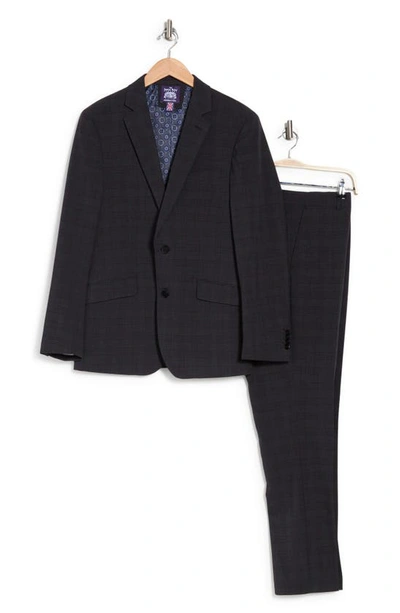 Shop Savile Row Co Charcoal Grey Plaid Notched Lapel Suit