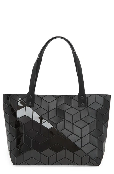 Shop Patrizia Luca Diagonal Two-tone Geometric Tote Bag In M.black/ S.black