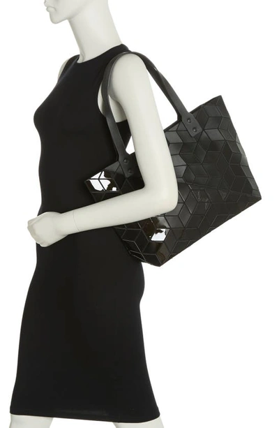 Patrizia Luca Diagonal Two-tone Geometric Tote Bag In M.black/ S.black