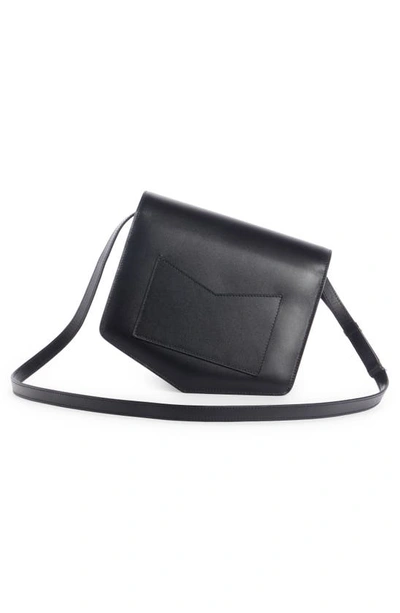 Shop Alaïa Le Papa Leather Crossbody Bag In Noir/ Argent