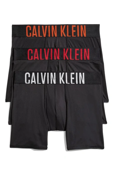 Shop Calvin Klein 3-pack Boxer Briefs In 6iv Black