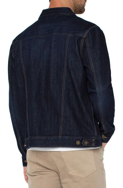 Shop Liverpool Los Angeles Herringbone Denim Trucker Jacket In Vintage Indigo