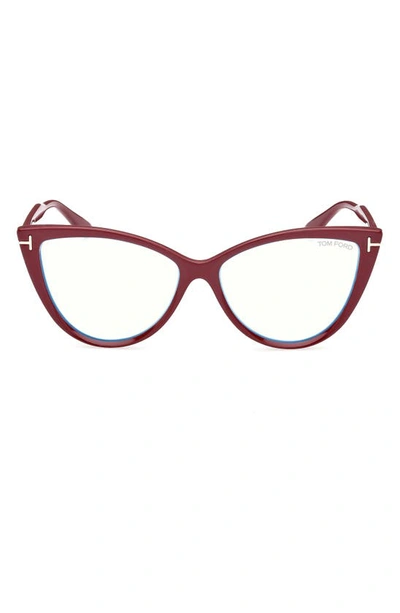 Shop Tom Ford 56mm Blue Light Blocking Glasses In Pink / Other