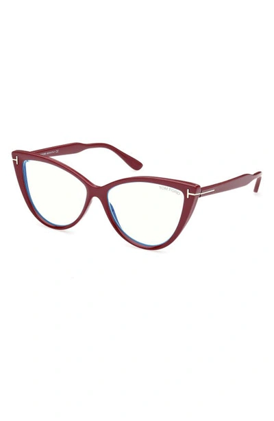 Tom Ford 56mm Blue Light Blocking Glasses In Pink / Other