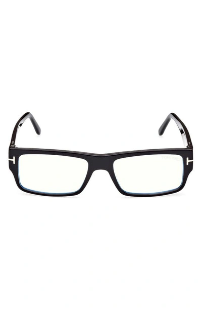 Shop Tom Ford 54mm Blue Light Blocking Glasses In Shiny Black
