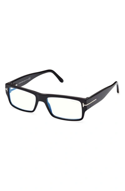 Shop Tom Ford 54mm Blue Light Blocking Glasses In Shiny Black
