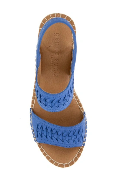 Shop Gentle Souls Signature Elyssa Strappy Espadrille Sandal In Denim Blue Nubuck