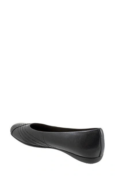 Shop Trotters Sasha Square Toe Flat In Black