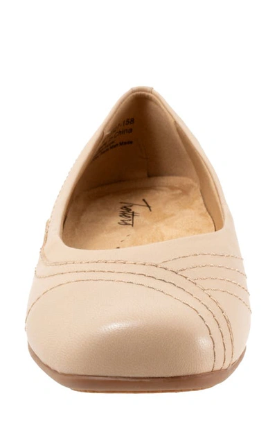 Shop Trotters Sasha Square Toe Flat In Beige