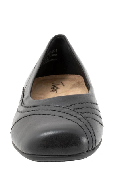 Shop Trotters Sasha Square Toe Flat In Black