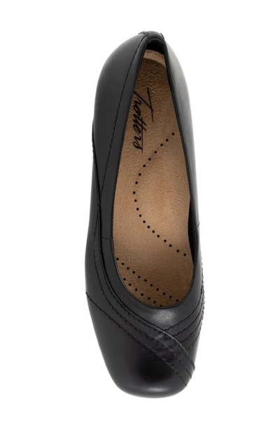 Shop Trotters Sasha Square Toe Flat In Black