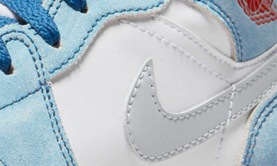 Jordan Air  1 Mid Se Sneakers In French Blue/ Red