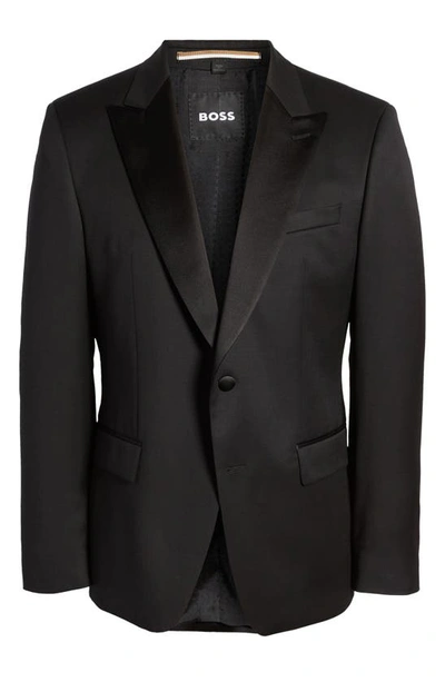 Shop Hugo Boss Huge Tux Virgin Wool Sport Coat In Black