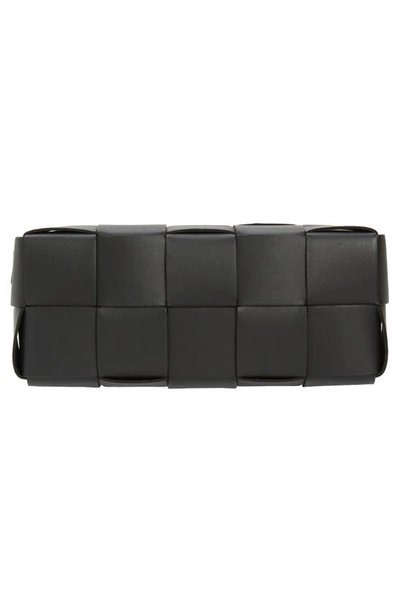 Bottega Veneta Brick Intrecciato Leather Shoulder Bag In Black-gold