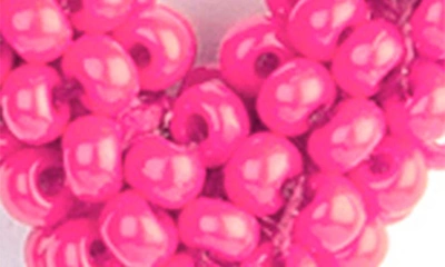 Shop Deepa Gurnani Candi Heart Drop Earrings In Hot Pink