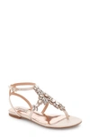 BADGLEY MISCHKA 'Cara' Crystal Embellished Flat Sandal (Women)