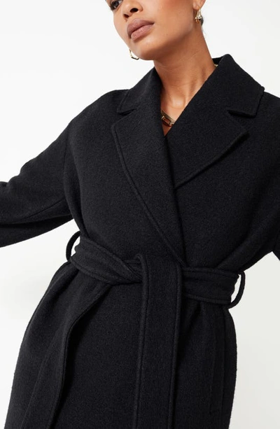 & Other Stories Belted Wool Wrap Coat In Black
