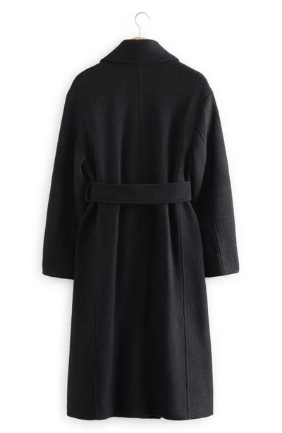 & Other Stories Belted Wool Wrap Coat In Black