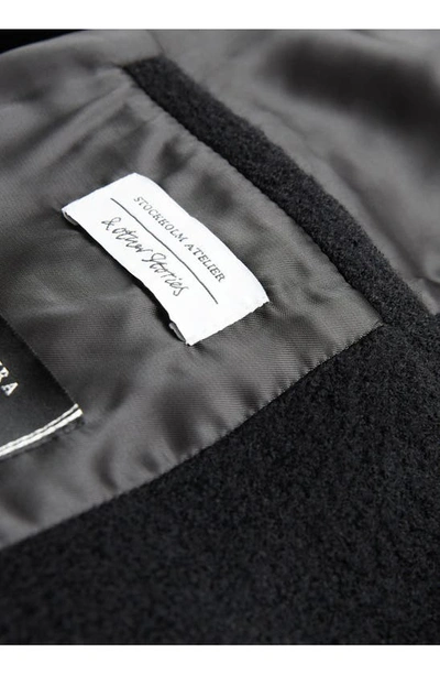 & Other Stories Belted Wool Wrap Coat In Black