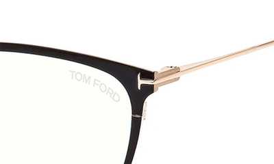 Shop Tom Ford 56mm Blue Light Blocking Glasses In Shiny Black