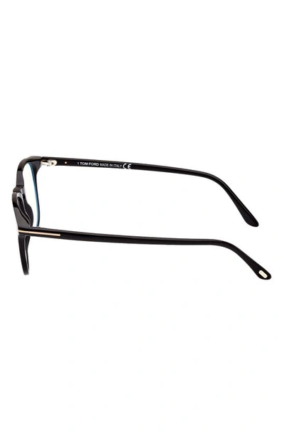 Shop Tom Ford 50mm Blue Light Blocking Glasses In Shiny Black
