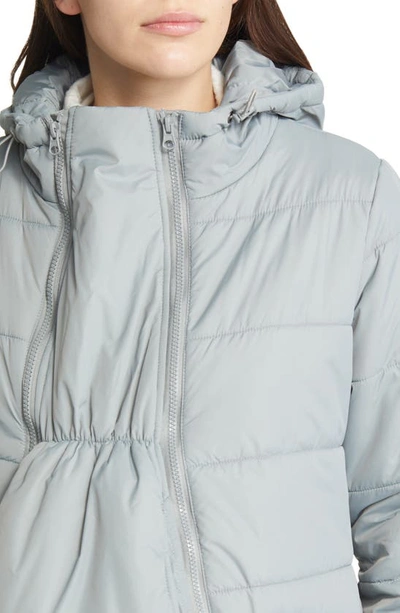 Modern Eternity 3-in-1 Hybrid Quilted Waterproof Maternity Puffer Coat In Graphite