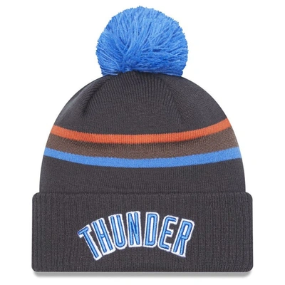 Shop New Era Gray Oklahoma City Thunder 2022/23 City Edition Official Cuffed Pom Knit Hat