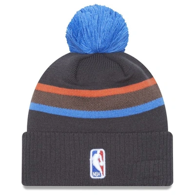 Shop New Era Gray Oklahoma City Thunder 2022/23 City Edition Official Cuffed Pom Knit Hat