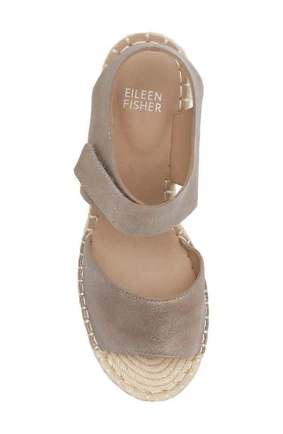 Shop Eileen Fisher Weslia Espadrille Platform Wedge Sandal In Platinum