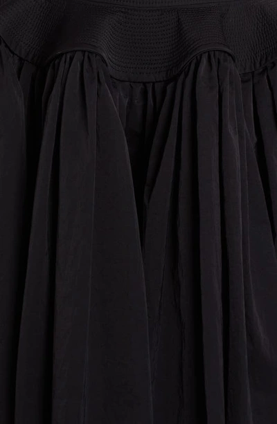 Shop Bottega Veneta Peplum Gathered Nylon Skirt In Black