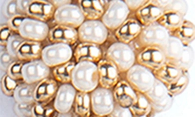 Deepa Gurnani Candi Heart Drop Earrings In Pearl