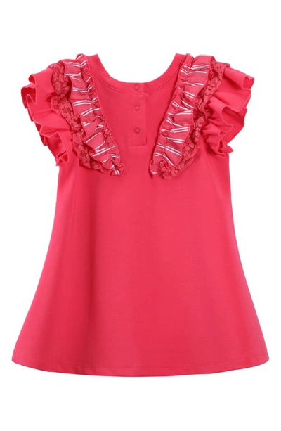 Shop Habitual Kids Ruffle Flutter Sleeve Dress In Pink