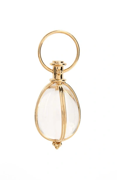 Shop Temple St Clair Classic Oval Rock Crystal Amulet In Yellow Gold/ Crystal