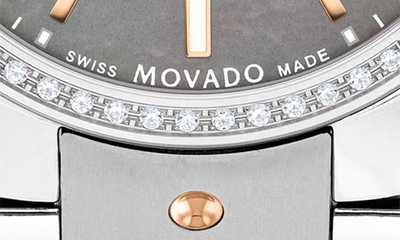 Shop Movado Se Bracelet Watch, 33mm In Grey Mop