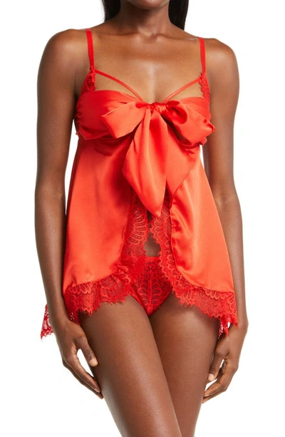 Shop Ann Summers Unwrap Me Babydoll Chemise & G-string Thong In Red