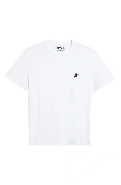 Golden Goose White T-shirt With Round Neck And One Star Logo Print On The Front In Cotton Man