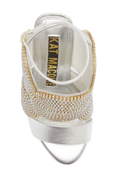 Shop Kat Maconie Frida Crystal Medallion Ankle Strap Sandal In Silver