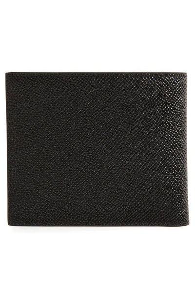 Shop Dolce & Gabbana Logo Plaque Leather Bifold Wallet In Black