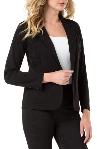 Shop Liverpool Fitted Knit Blazer In Black
