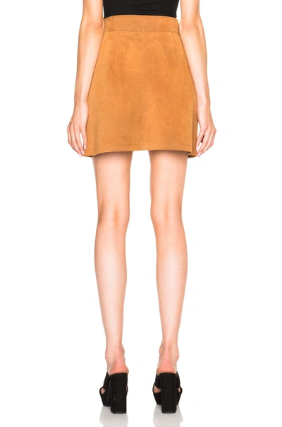 Shop Frame Suede High A-line Skirt In Tobacco
