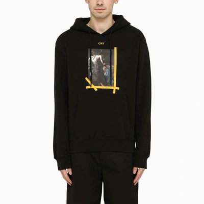 Off-white Fw21 Pattern Alphabet Printing Drawstring Pullover Version Black