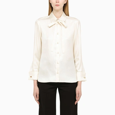 Shop Max Mara | White Silk Satin Shirt