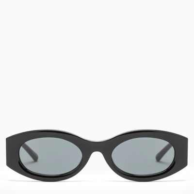 Shop Attico The  | Rounded Black Sunglasses In Multicolor
