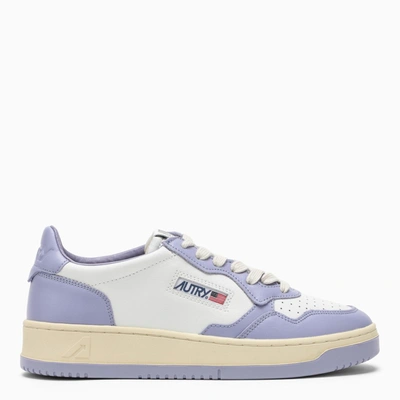 Shop Autry | Medalist Sneakers In Lavender/white Leather In Purple