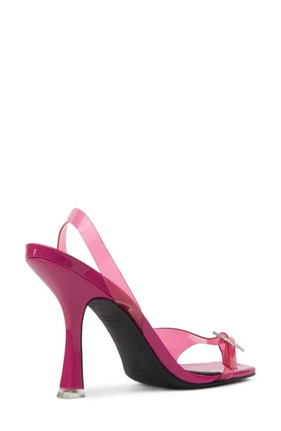 Shop Black Suede Studio Porsha Slingback Sandal In Pink Yarrow Patent Leather