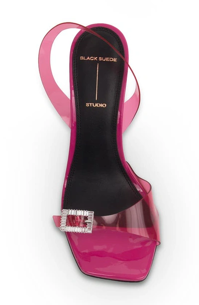 Shop Black Suede Studio Porsha Slingback Sandal In Pink Yarrow Patent Leather