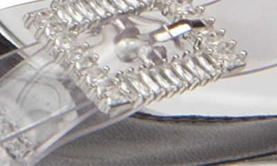 Shop Black Suede Studio Porsha Slingback Sandal In Silver Mirror Metallic Leather