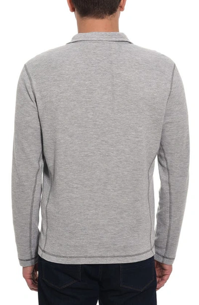 Robert Graham Polaris Embroidered Skull Quarter Zip Pullover In Heather Grey