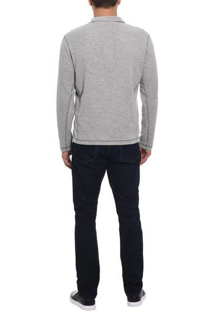 Robert Graham Polaris Embroidered Skull Quarter Zip Pullover In Heather Grey